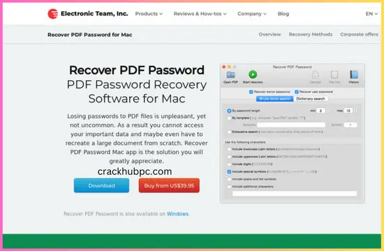 Eltima Recover PDF Password Crack